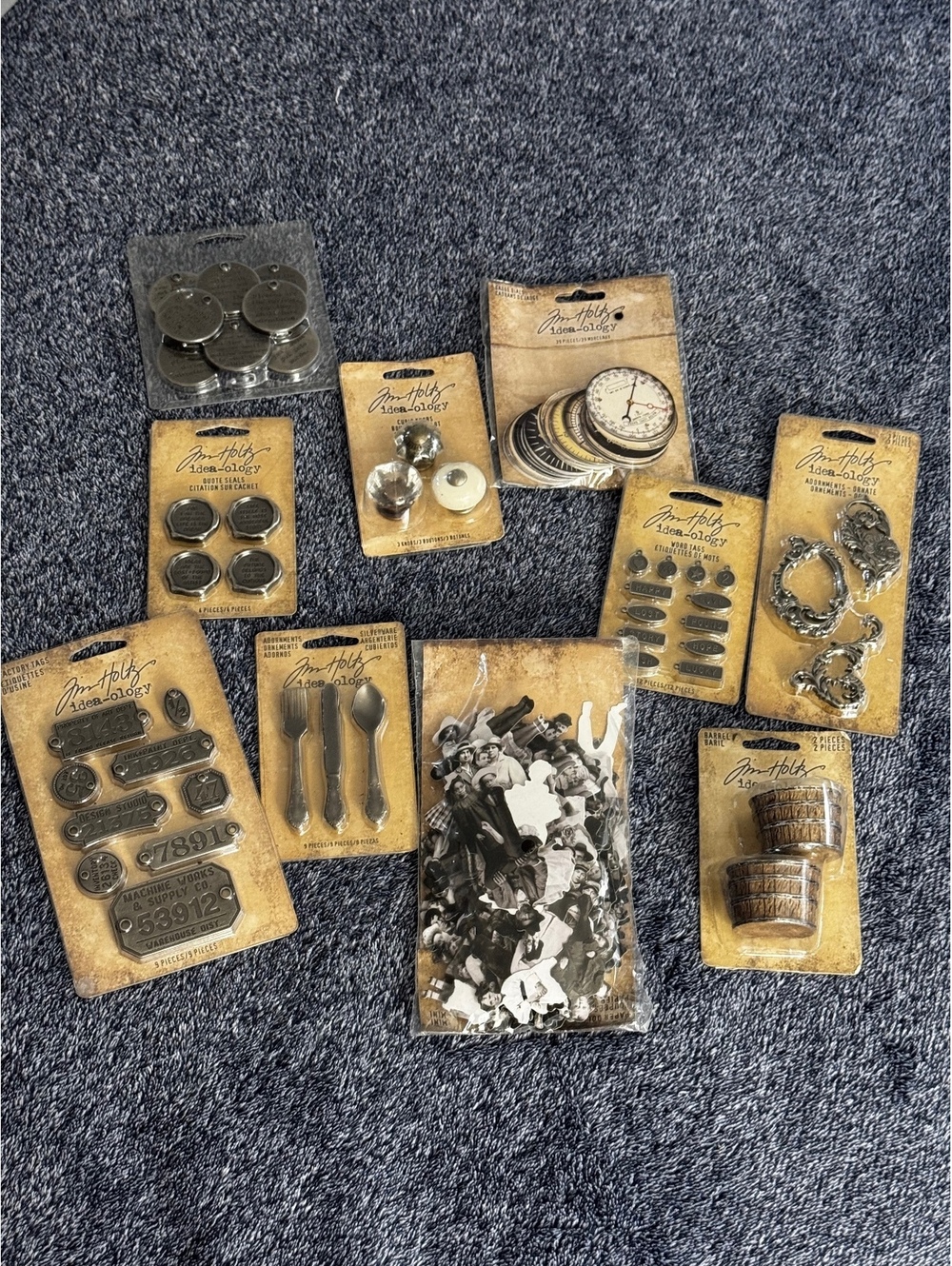 Tim Holtz Idea-ology Mixed Media Scrapbooking Embellishments Lot New Sealed